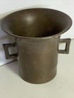 Antique Heavy Solid Brass Mortar And Pestle Large Pharmacy Apothecary Bowl Set