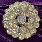 Antique vintage Large 1  Rhinestone Shank Button