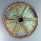 Vintage Cast Iron Large 16  Handwheel Pulley Wheel Industrial