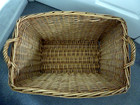 Vintage X Large Handled Rectangular Wicker Laundry Basket 23 5   17    10  Sturdy
