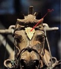 China Han Dynasty Warhorse Forehead Armor Ornament Bronze Collectible Antique       