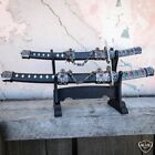 2pc Japanese Samurai Sword Fixed Blade Letter Opener Katana Knife W Stand New
