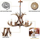 Antler Table Lamps Resin Deer Lamps Vintage Style Table Light Dining Room Brown