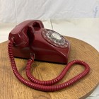 Vintage Bell System Western Electric Rotary Dial Desk Phone Red 500 Dm