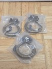 Lot Of 3 Vintage Antique Brass Ring Pulls Teardrop Drawer Cabinet Handles Nos