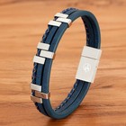 Wsesto Leather Bracelet  3 Colors  Mechanical Clasp  Women s men s