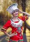 Chinese Tribal Handmade Miao Silver Headdress Hat And Necklace 2pieces 1set 