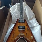 Custom Flying Vintage Sunburst V-shaped Electric Guitar Spalted Maple Top Shipus