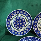 Boleslawiec Wiza Polish Plates Set Of 3 Hand Made In Poland Peacock Eye 7 3 4in