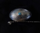 Native American Sterling Silver Turquoise Hair Barrette Ponytail Holder Vintage