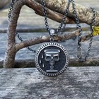 925 Sterling Silver Zodiac Aquarius Skull Coin Necklace Duty Free