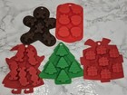 5- Silicone Mini Chocolate candy cake Holiday Candy Molds  Used