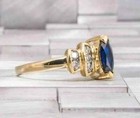 3 00ct Marquise Cut Tanzanite   Diamond Vintage Ring 14k Yellow Gold Finish
