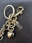 Coach Signature C White gold With Charms Keychain bag Charm key Fob