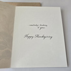 Vintage Thanksgiving Card Someone s Thinking Of You Cute Bird And Autumn Leaves