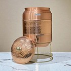 10 L Pure Copper Half Hammered Water Dispenser  Premium Sturdy  Metal Flow Tap