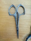 Vintage Sewing Embroidery Scissors Lot Alvin Sterling Handles Usa Ornate 3 Pair