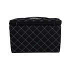 Collapsible Sewing Kit Organizer Box  Black   Blue Quilted - Supplies Storage   