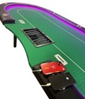 108  Sturdy Folding Legs Poker Table Led Lights Usb Phone Charger - Green Felt