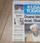 Usa Today Newspaper Osama Bin Laden Is Dead  Obama Says Headline - May 2  2011