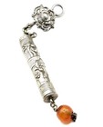 Victorian Miao Chinese  800 Silver Sewing Needle Case Chatelaine W  Carnelian 