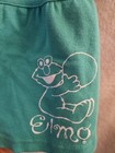 12m Vintage Jim Henson Sesame Street Teal Green Elmo Button Dress Headband Set
