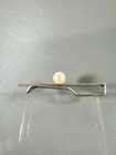 Vintage 10k Yellow Gold   Silver 6 4mm Pearl Classic Tie Bar