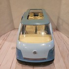 2002 Mattel Barbie Volkswagen Vw Bus Microbus Blue Van Working Horn Vintage
