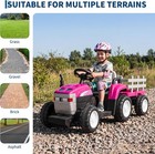 12v Kids Electric Ride On Tractor With Trailer Dual Motor Battery Powered Remote