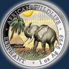 2017 Somalian Elephant Day   Night Colorized Silver 2 Coin Set African Wildlife