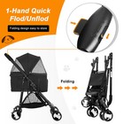 Double 4 Wheels Pet Stroller Cat Dog Cage Stroller Travel Folding Carrier