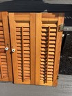 Vintage Wood Shutters 26 5    x20 1 4    Louver Cottage Plantation Grandma Core
