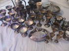 Silver Plated Dinning Set Wine Goblets Pan Pitcher Shot Lot Rogers Spain Plator