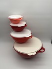 Tupperware Thatsa Bowl Set 4pc Red Mixing Serving Storage Bowls New