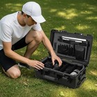 Waterproof Wheeled Hard Camera Case Resistant Box With Wheels   Handle For Photo