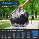 95-96 Gallon Trash Bags Heavy Duty   68 Bags   Extra Large 90  95  96 100 Gallon