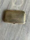 Vintage Silver Compact 2-compartment Vanity Case Embossed Flowers  2a 