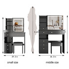 29 2 small Size Left Drawer Desktop Vanity Table   Cushioned Stool large Sliding