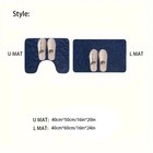 2pc Memory Foam Bathroom Mat Set     Non-slip Washable   U-shaped Toilet Rug Usa