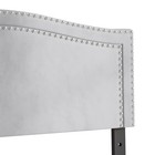 Castle Place Twin Curved Velvet Upholstered Headboard Chrome Nailhead Trim