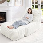  Giant Bean Bag Chairs For Adults big Bean Bag Lounger With Plush Beige