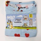 New Bluey 3t Toddler Unisex Valentine Hearts 2-piece Pajama Set Blue Long Sleeve