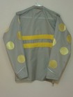 Horse Racing Jockey Silks Gray yellow Surged Seams Nylon Mens Medium Quick Ship 