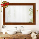 Rustic Wood Wall Mirror For Bathroom rectangle 24 X 36 Inch Hanging Vanity Mirro