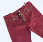 Electric Barbarella Red Corduroy Vintage Flared Lace-up Pants Size S