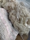 Lot Vtg Antique Ruffled Lace Trim  For Clothing Doll Dress  Neutral Colors