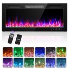 42  Electric Fireplace Insert Wall-mount Heater 1500w Remote Control   Wifi