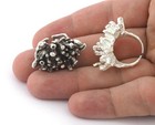 Coral Ring  Adjustable Raw Brass antique-shiny Silver Plated Brass  7-8 Us  5567