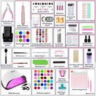 Paquete De U  as Acrilicas Kit De Esmalte Profesional Para Pinceles Set Rutilar