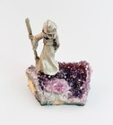 Pewter Wizard Figurine W  Amethyst Base Rawcliffe  Missing Gem stone D d